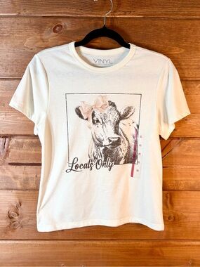 Locals Only Cow Graphic Tee - Size XS-S 💕🖤